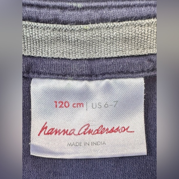 189. Kids Hanna Andersson Navy Blue Collared Short Sleeve T-Shirt - Picture 9 of 13